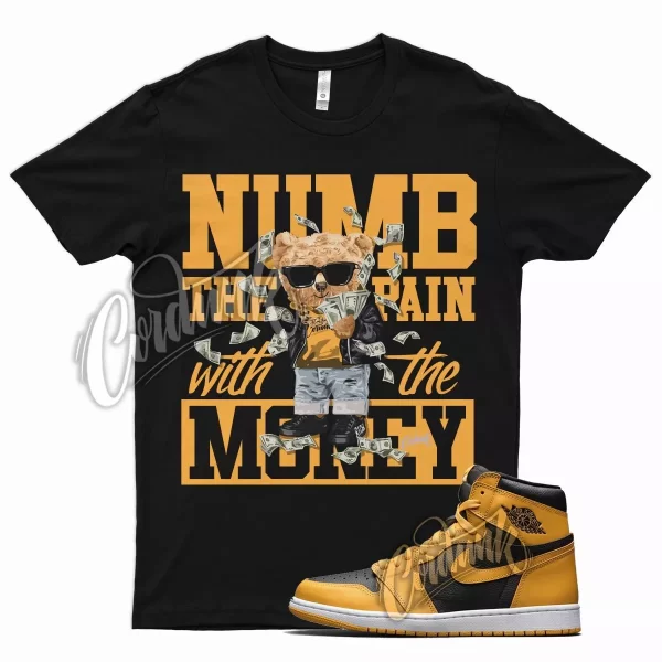 Black NUMB T Shirt for Air J1 1 Retro High OG Pollen University Gold Jezsport.com