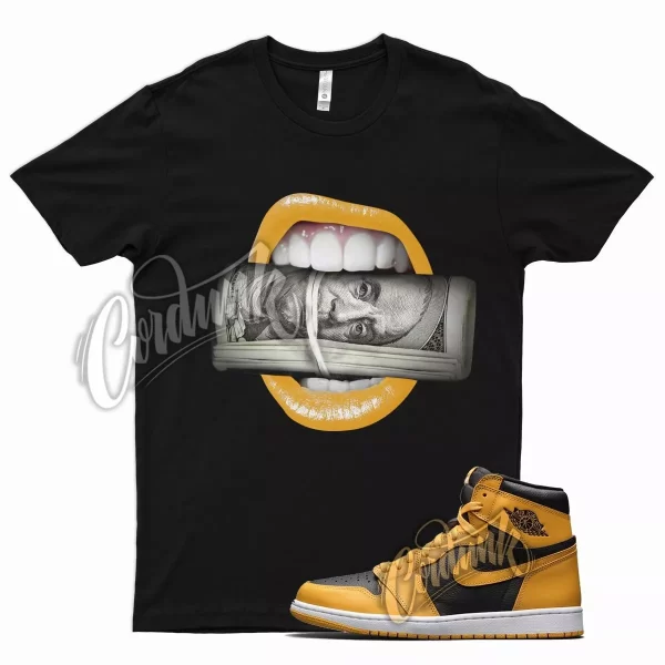 Black ROLL T Shirt for Air J1 1 Retro High OG Pollen University Gold Jezsport.com