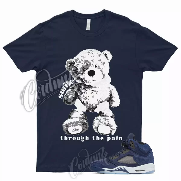 SMILE T Shirt for 5 Midnight Navy Black Football Grey Georgetown 1 3 11 Dunk Jezsport.com