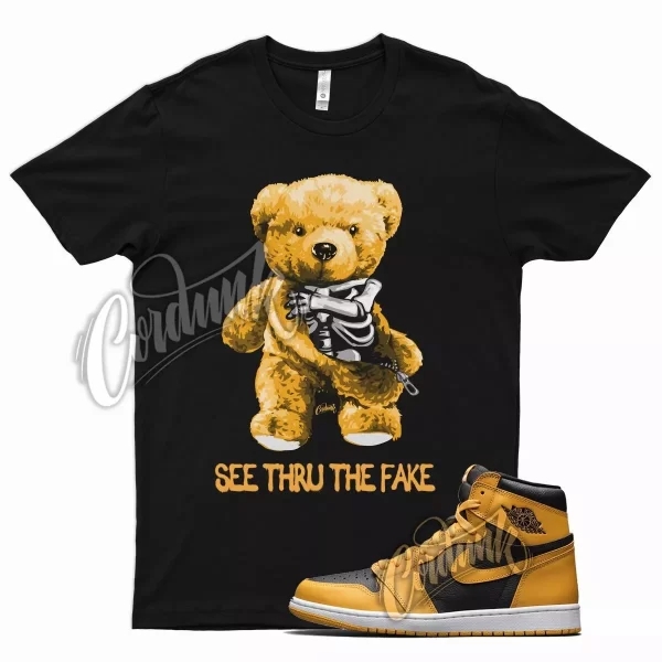 Black THRU T Shirt for Air J1 1 Retro High OG Pollen University Gold Jezsport.com