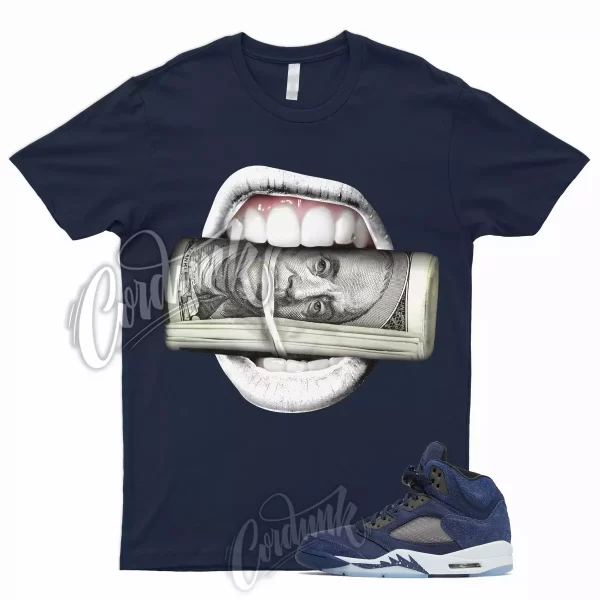 ROLL T Shirt for 5 Midnight Navy Black Football Grey Georgetown 1 3 11 Dunk, FD6812-400 Jezsport.com