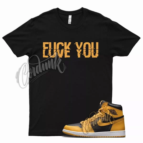 Black YOU T Shirt for Air J1 1 Retro High OG Pollen University Gold Jezsport.com