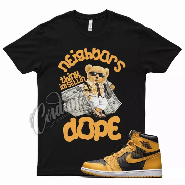 Black Sellin T Shirt for Air J1 1 Retro High OG Pollen University Gold Jezsport.com