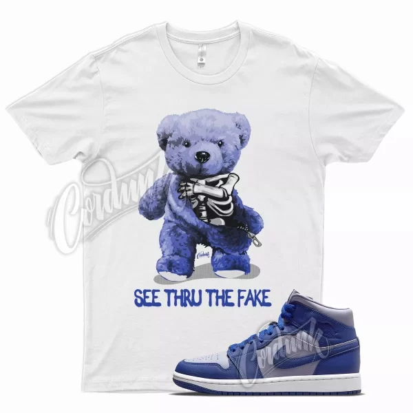 White THRU T Shirt for Air J1 Mid Iron Purple Deep Royal Blue Aqua Hyper Jezsport.com