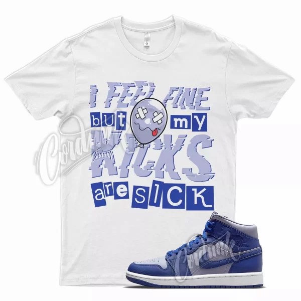 White SICK V2 T Shirt for Air J1 Mid Iron Purple Deep Royal Blue Aqua Hyper Jezsport.com