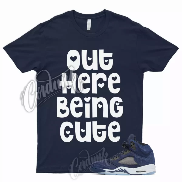 CUTE T Shirt for 5 Midnight Navy Black Football Grey Georgetown 1 3 11 Dunk Jezsport.com