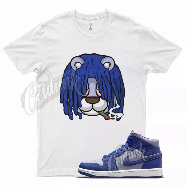 White DREAD T Shirt for Air J1 Mid Iron Purple Deep Royal Blue Aqua Hyper Jezsport.com