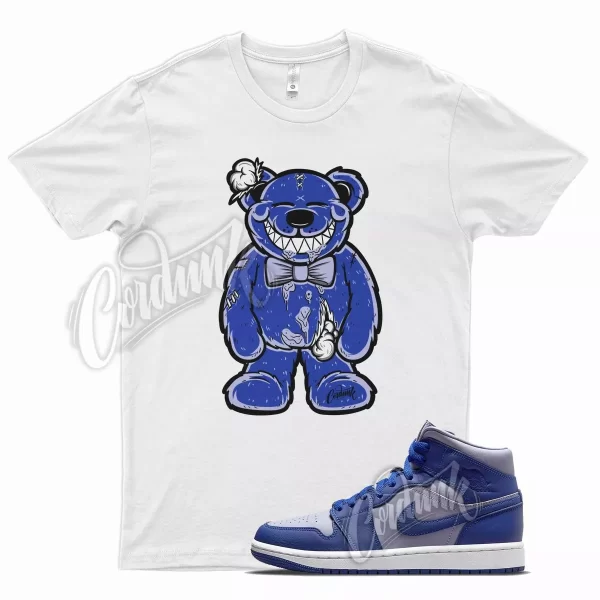 White TEDDY T Shirt for Air J1 Mid Iron Purple Deep Royal Blue Aqua Hyper Jezsport.com