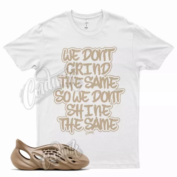 White GRIND T Shirt for YZ Foam Runner Ochre YZY Brown Tan Clay Jezsport.com