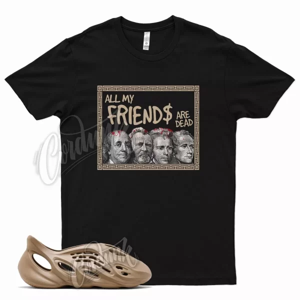 Black FRIENDS T Shirt for YZ Foam Runner Ochre YZY Brown Tan Clay Jezsport.com