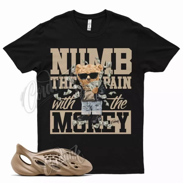 Black NUMB T Shirt for YZ Foam Runner Ochre YZY Brown Tan Clay Jezsport.com