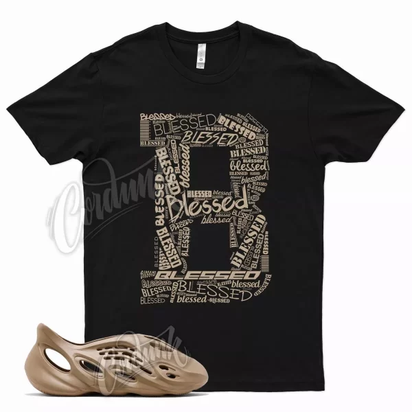 Black BLESSED T Shirt for YZ Foam Runner Ochre YZY Brown Tan Clay Jezsport.com