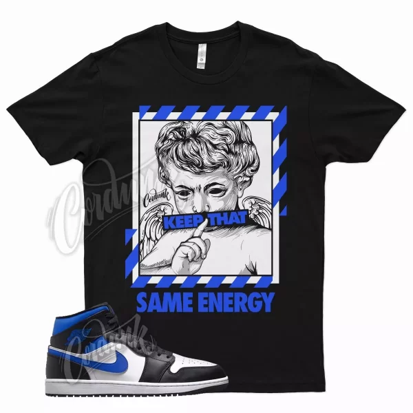 Black ENERGY T Shirt for Air J1 1 Mid Racer Blue White Hyper Game Royal Jezsport.com