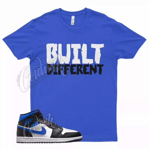 Blue BUILT T Shirt for Air J1 1 Mid Racer Blue White Hyper Game Royal Jezsport.com