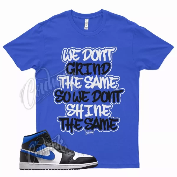 Blue GRIND T Shirt for Air J1 1 Mid Racer Blue White Hyper Game Royal Jezsport.com