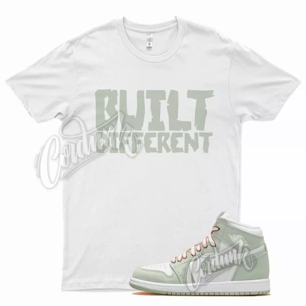 White BUILT T Shirt for Air J1 1 Seafoam Green Pale Light WMNS Blazer Jezsport.com