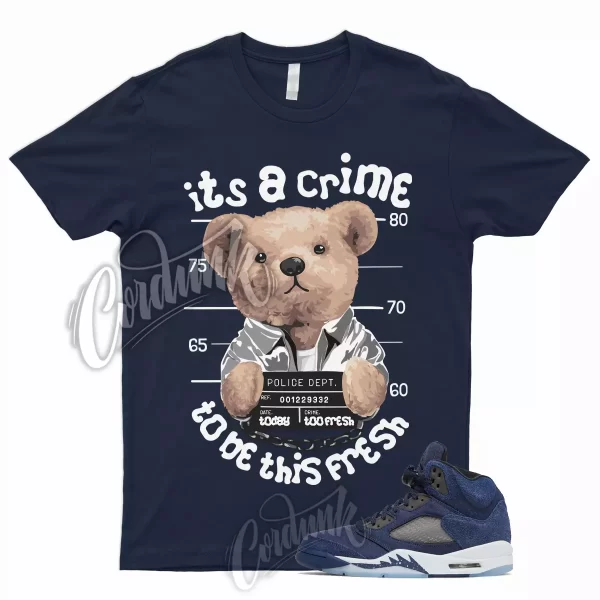 CRIME T Shirt for 5 Midnight Navy Black Football Grey Georgetown 1 3 11 Dunk Jezsport.com