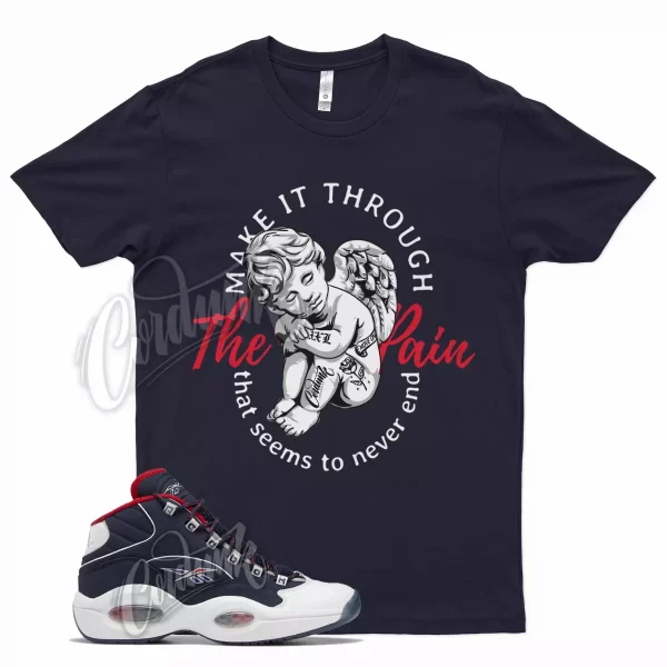 Navy TP T Shirt for Question Mid Ftwr White Vector Red Blue Jezsport.com