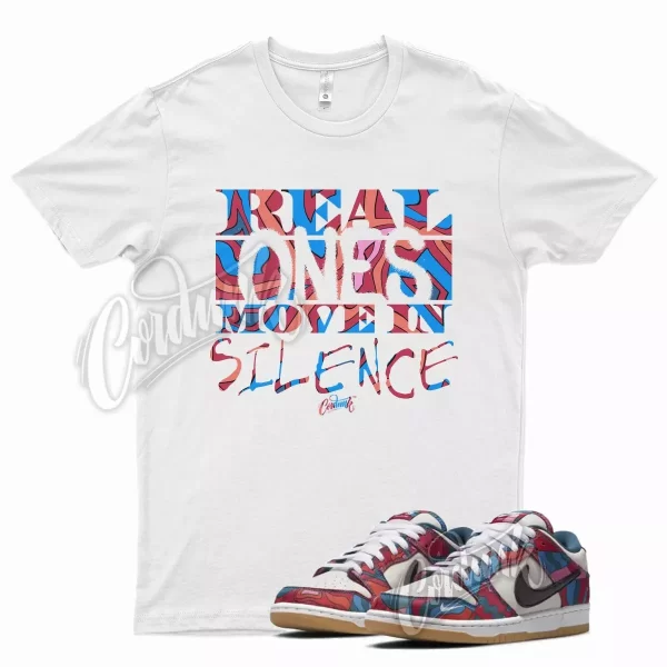 White REAL T Shirt for N SB Parra Dunk Low Abstract Art Multi Jezsport.com