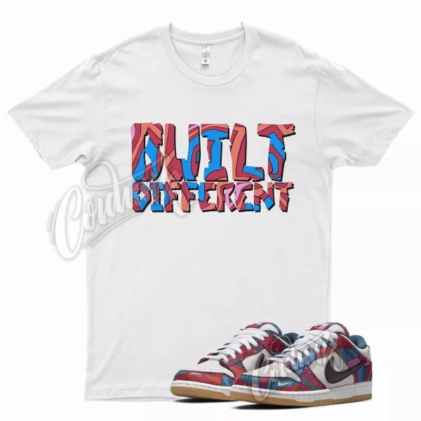 White BUILT T Shirt for N SB Parra Dunk Low Abstract Art Multi Jezsport.com