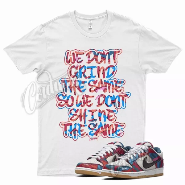 White GRIND T Shirt for N SB Parra Dunk Low Abstract Art Multi Jezsport.com