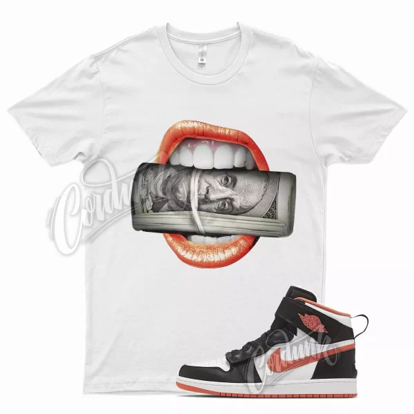 White ROLL T Shirt for J1 1 Hi FlyEase Turf Orange Black 90 270 Jezsport.com