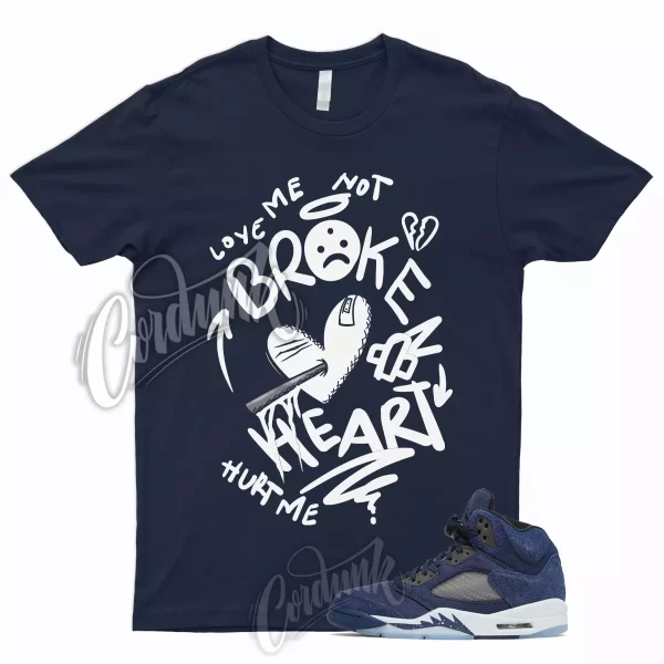 BROKEN T Shirt for 5 Midnight Navy Black Football Grey Georgetown 1 3 11 Dunk Jezsport.com