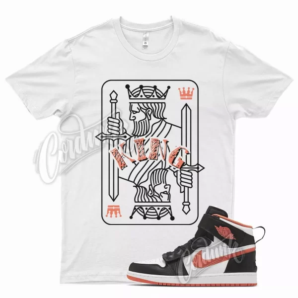 White KING T Shirt for J1 1 Hi FlyEase Turf Orange Black 90 270 Jezsport.com