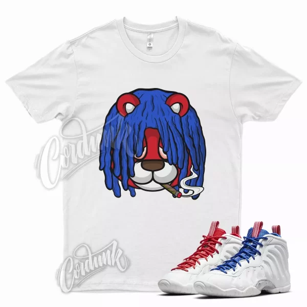 White DREAD Shirt for N Little Posite 1 Foamposite Royal Blue University Red Jezsport.com