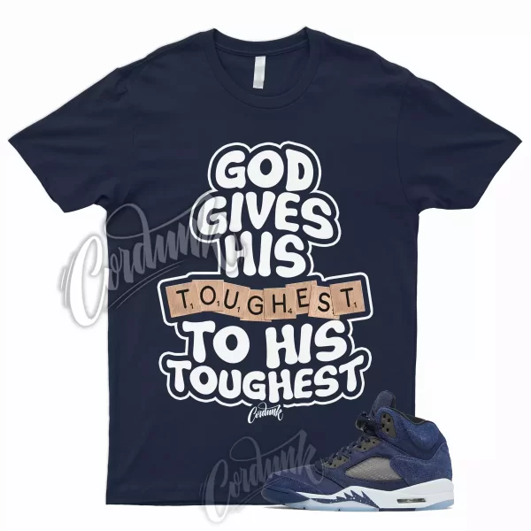 TOUGH T Shirt for 5 Midnight Navy Black Football Grey Georgetown 1 3 11 Dunk Jezsport.com