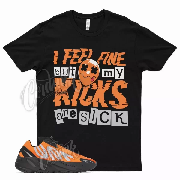 Black SICK V2 Shirt for YZ 700 MNVN Orange Enflame Blue Tint Bright Cyan 350 Jezsport.com