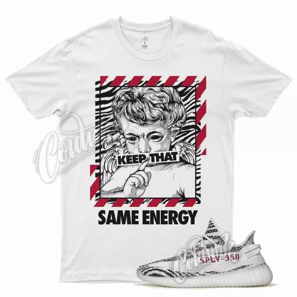 White ENERGY T Shirt for YZ 350 V2 Zebra Mono Ice Amber Enflame 380 500 700 Jezsport.com