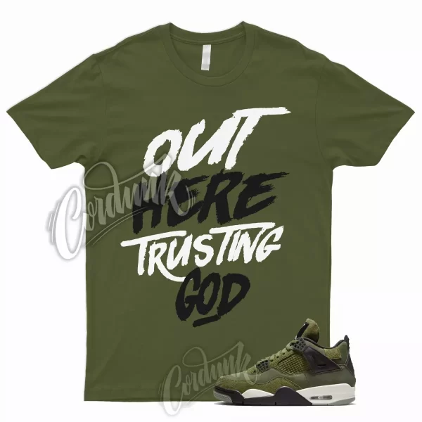 TG T Shirt for 4 Craft Medium Olive Pale Vanilla Khaki Black Sail Rough Dunk 1 Jezsport.com