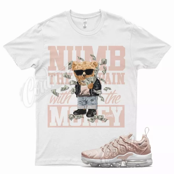 White NUMB T Shirt for N Air Vapormax Plus Pink Oxford Rose Gold Barely Jezsport.com