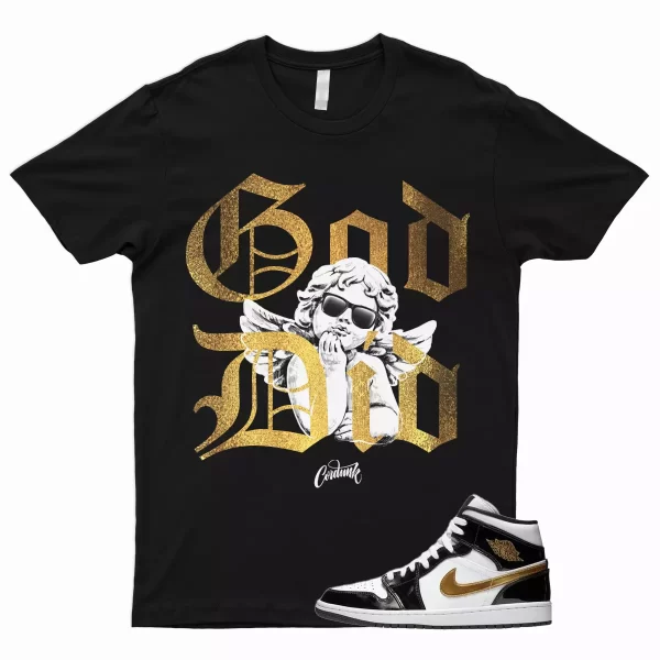 GDID T Shirt for 1 Mid Patent Black White Metallic Gold NRG Top 3 Dunk High Jezsport.com