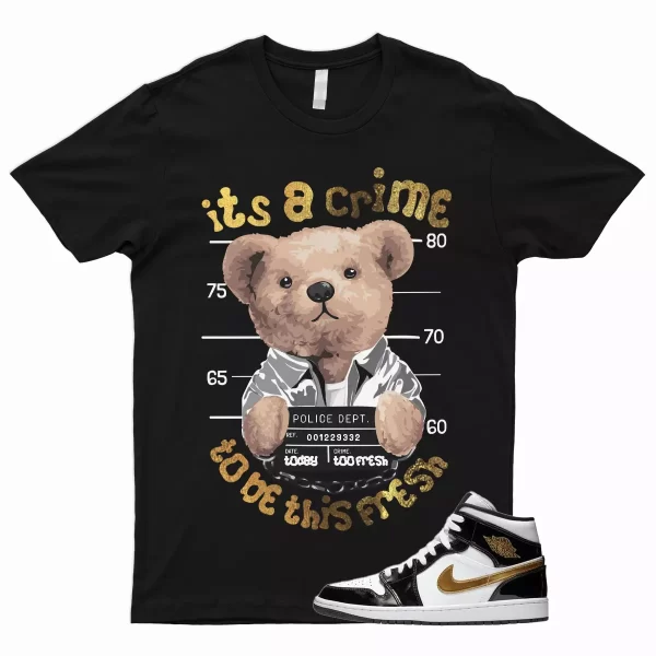 CRIME T Shirt for 1 Mid Patent Black White Metallic Gold NRG Top 3 Dunk High Jezsport.com