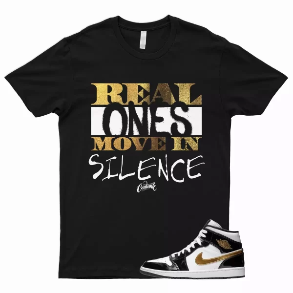 R1 T Shirt for 1 Mid Patent Black White Metallic Gold NRG Top 3 Dunk High Jezsport.com