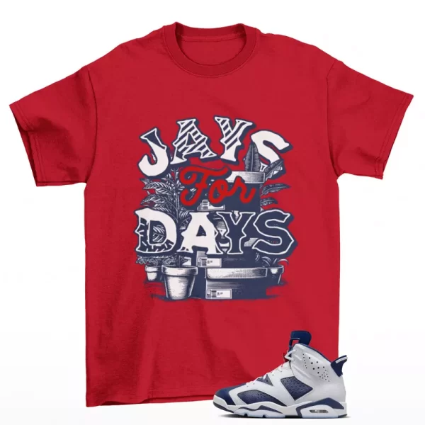 Stacked Sneaker Shirt Red to Match Jordan 6 Retro Olympic CT8529-164 Jezsport.com