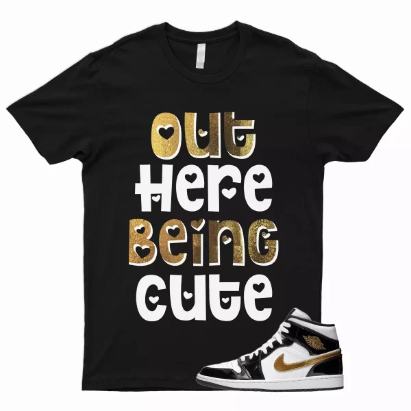 CUTE T Shirt for 1 Mid Patent Black White Metallic Gold NRG Top 3 Dunk High Jezsport.com