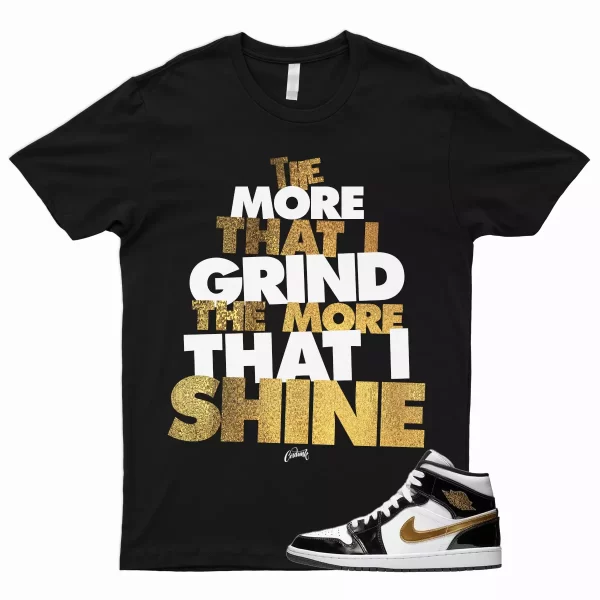 MORE T Shirt for 1 Mid Patent Black White Metallic Gold NRG Top 3 Dunk High Jezsport.com