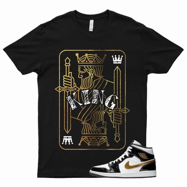 KING T Shirt for 1 Mid Patent Black White Metallic Gold NRG Top 3 Dunk High Jezsport.com