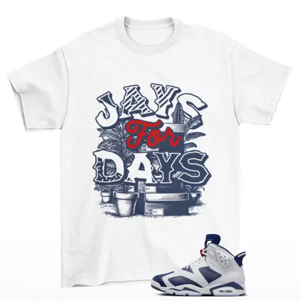 Stacked Sneaker Shirt White to Match Jordan 6 Retro Olympic CT8529-164 Jezsport.com