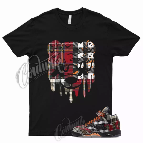 DRIPPY T Shirt for 5 GS Plaid Tartan Red Houndstooth Tan Black White Orange 1 Jezsport.com