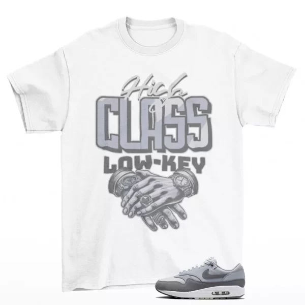 High Class Sneaker Shirt White to Match Air Max 1 Wolf Grey HM9936-001 Jezsport.com