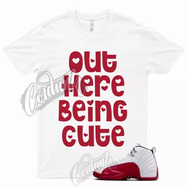 12 Retro Cherry T Shirt Varsity University Red 11 1 Match Dunk Herritage CUTE Jezsport.com