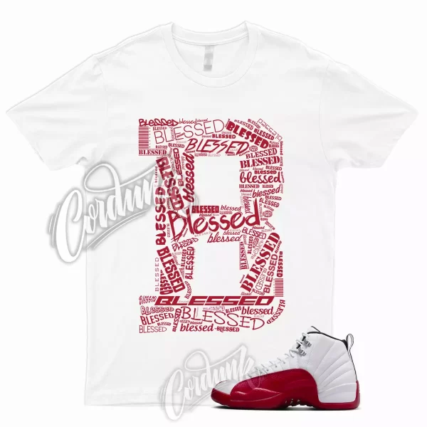 12 Retro Cherry T Shirt Varsity University Red 11 1 Match Dunk Herritage BLESSED Jezsport.com