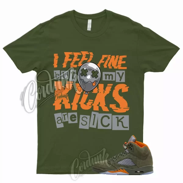 5 Olive Army Solar Orange Black Retro Green Sequoia T Shirt to Match SICK Jordan Jezsport.com