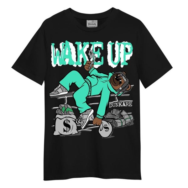 Black Green Glow 3s Shirt - Wakeup Bear Shirt Unisex Matching Jordan Shirt Jezsport.com