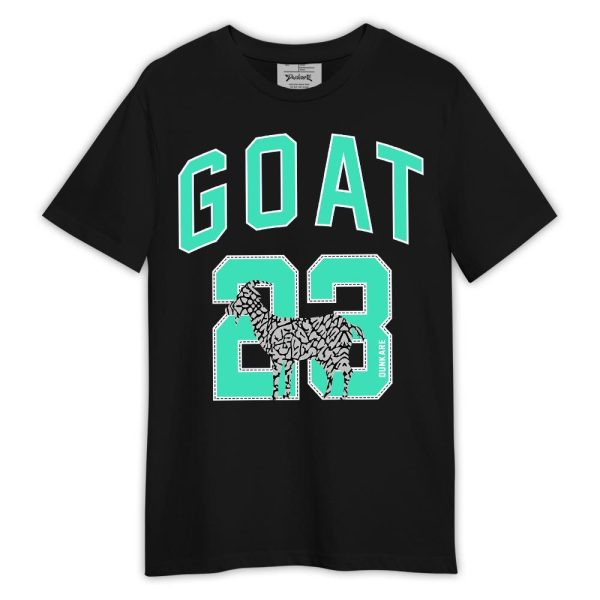 Black Green Glow 3s Shirt, 90s Basketball G.O.AT Number 23 Shirt Outfit 165 LTRP Matching Jordan Shirt Jezsport.com