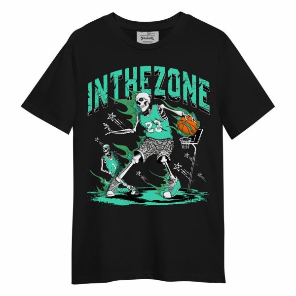 Black Green Glow 3s Shirt, 23 G.O.A.T Skeleton Basketball Green Glow 3s Outfit Unisex Shirt Matching Jordan Shirt Jezsport.com